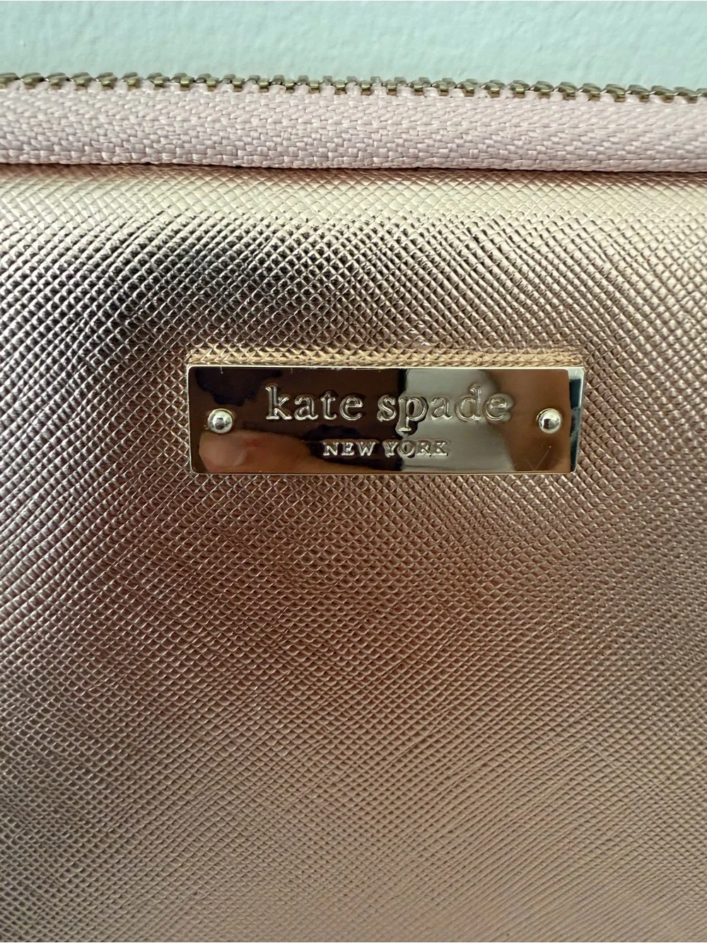Kate Spade Metallic Rose Gold Laptop Sleeve (For up to 15” Laptops)